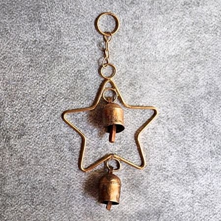 Handcrafted Copper Bell Star Charm Decorative Hanging